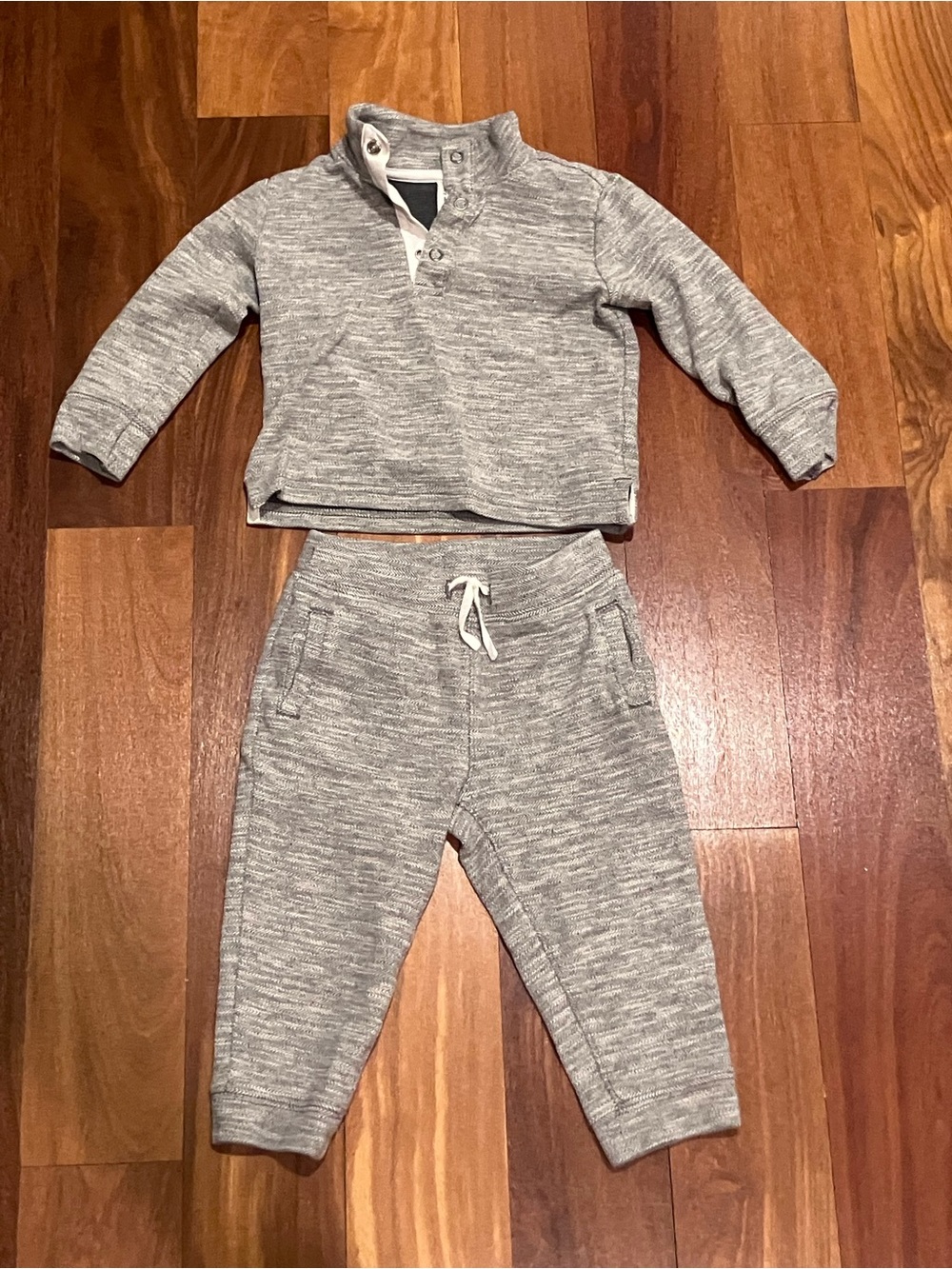Janie and Jack Grey Heather Sweatshirt & Jogger Set
